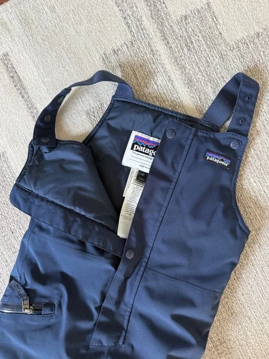 Patagonia Kids Navy Snow Bib Overalls with Reflective Accents Boy’s Size 5T - Picture 2 of 5